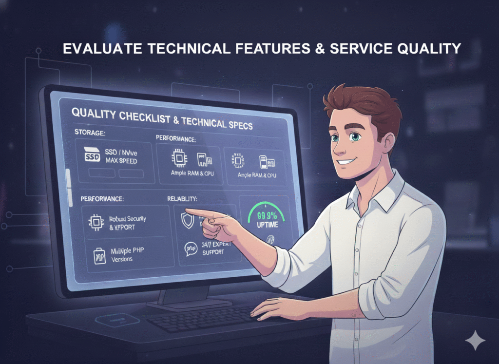 توجه به ویژگی های فنی هاستینگَ